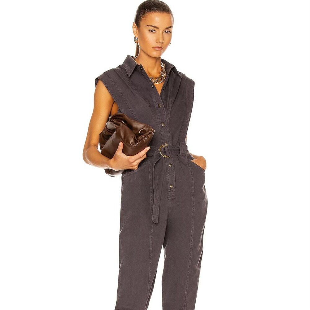 Cotton Sleeveless Jumpsuit - Charcoal by NOAM Lanux